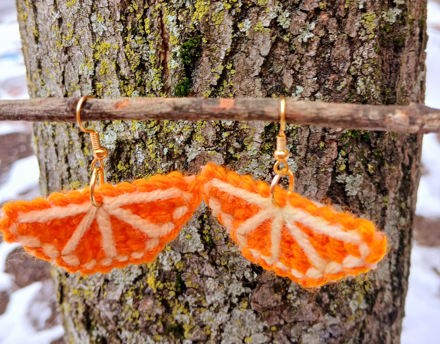 Yarn Earrings-Orange Slices π