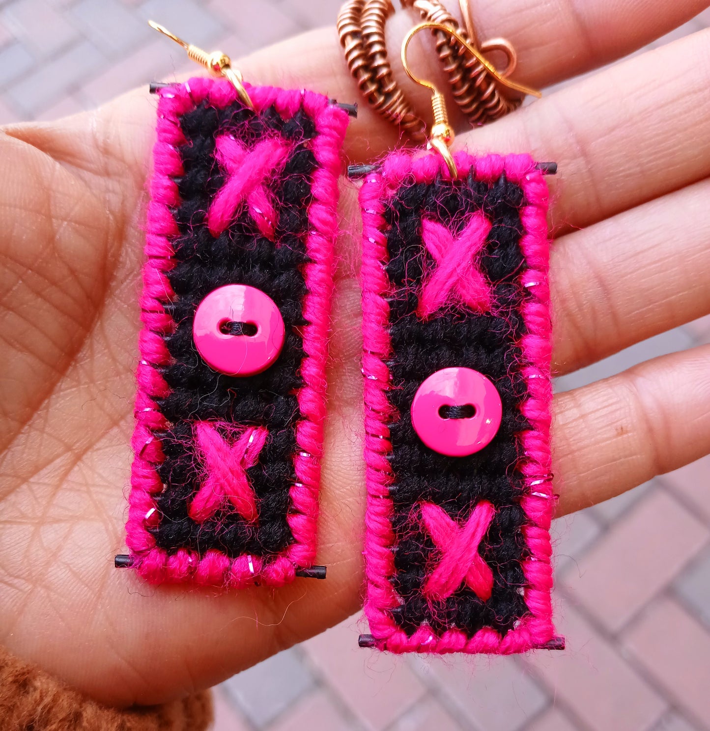 Yarn Earrings-Lantern Xs & O