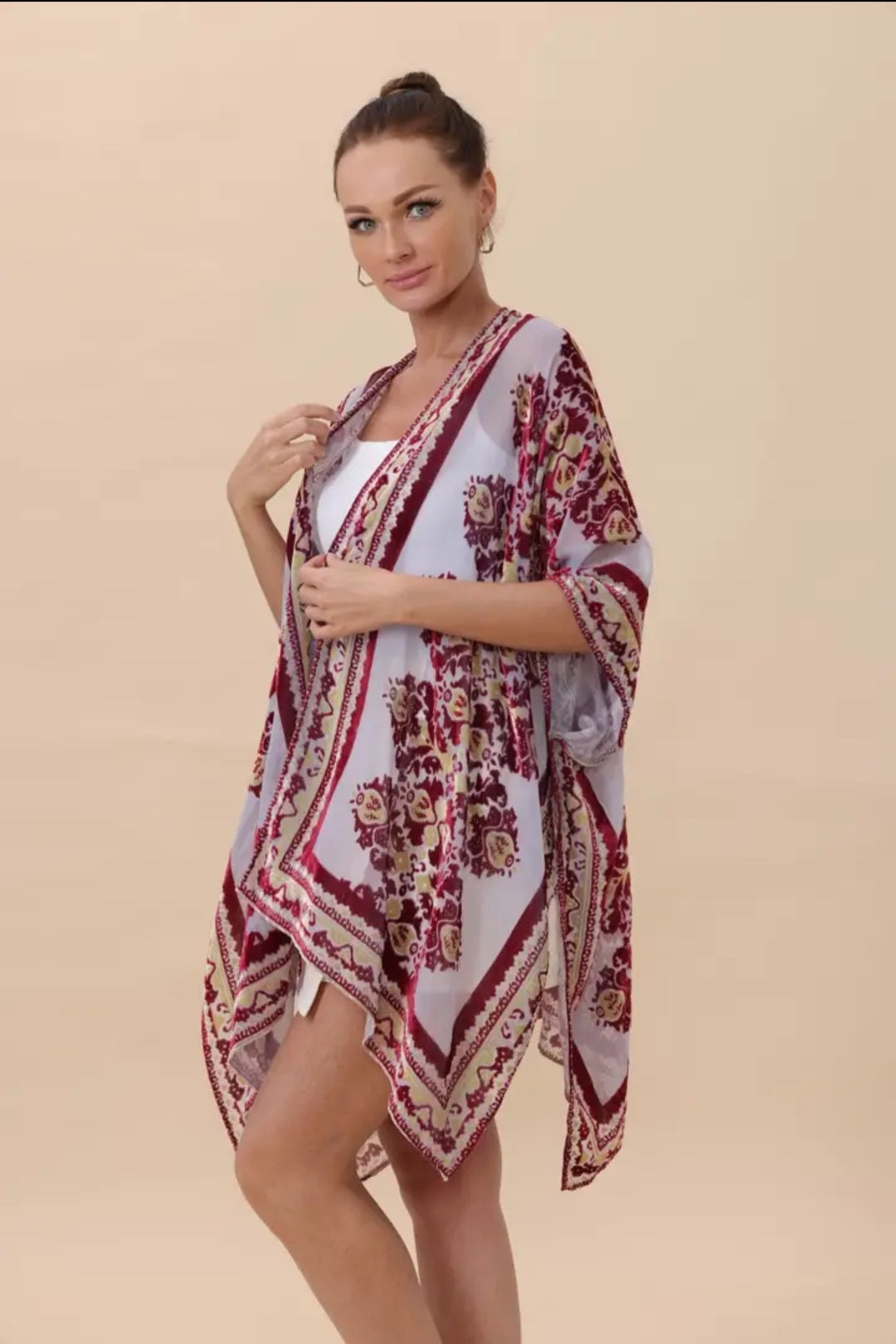 Bohemian Kimono-Regal Velvet & Lace
