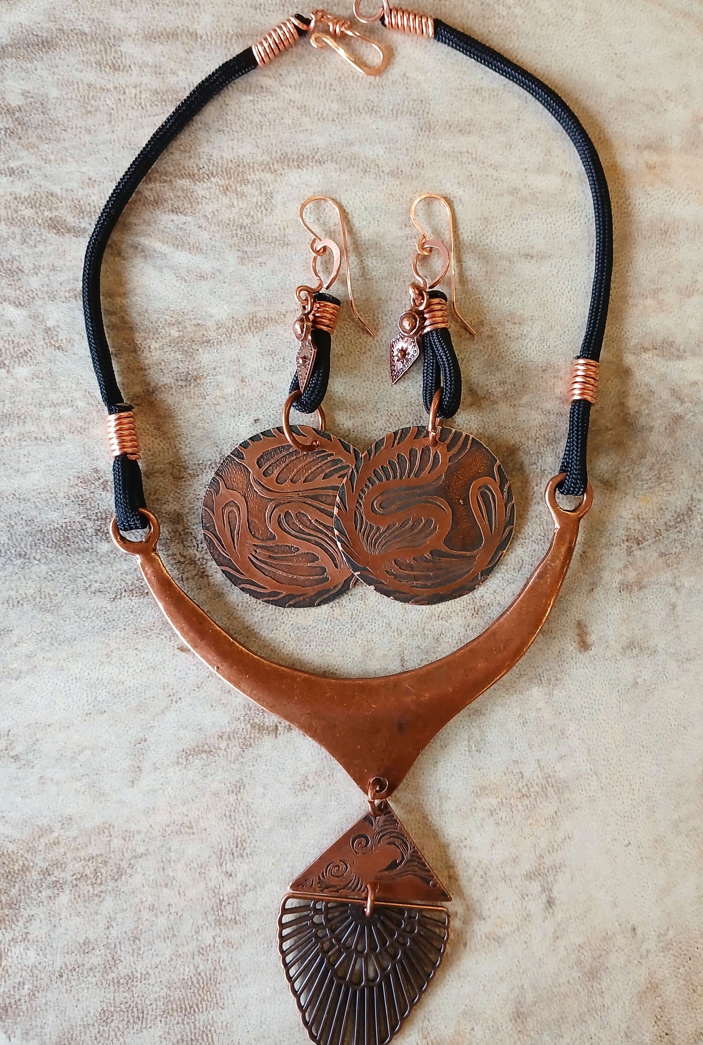 Copper Necklace & Earring Set