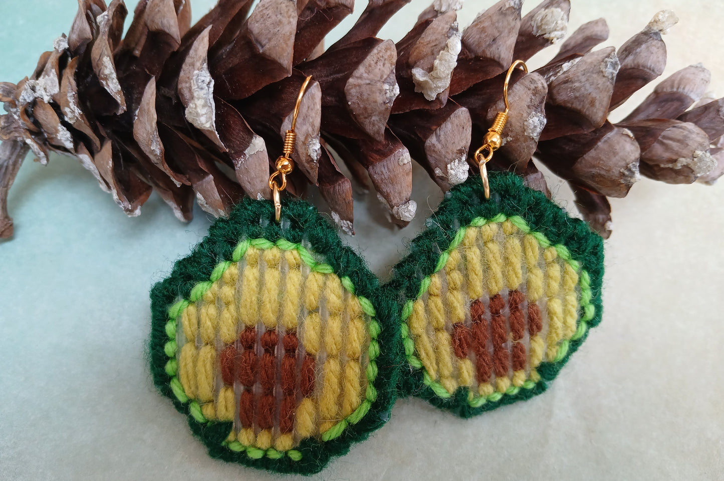 Yarn Earrings-Avocado 🥑