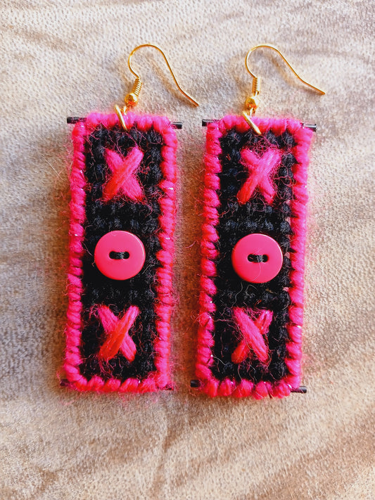 Yarn Earrings-Lantern Xs & O