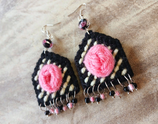 Yarn Earrings-Rose 🌹