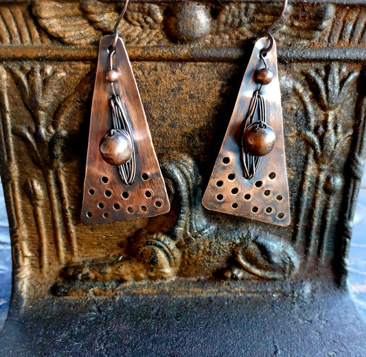 Copper Earrings (Antique Finish)