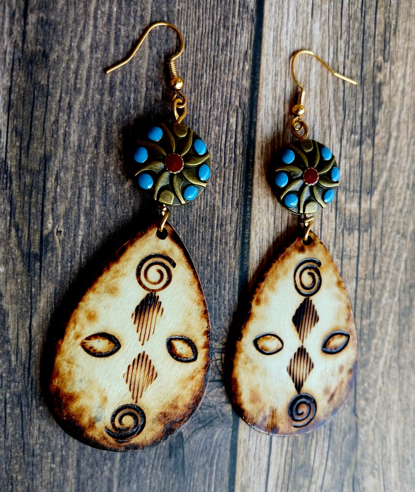 Wooden Earrings-Shapes & Metal