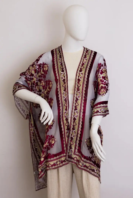 Bohemian Kimono-Regal Velvet & Lace