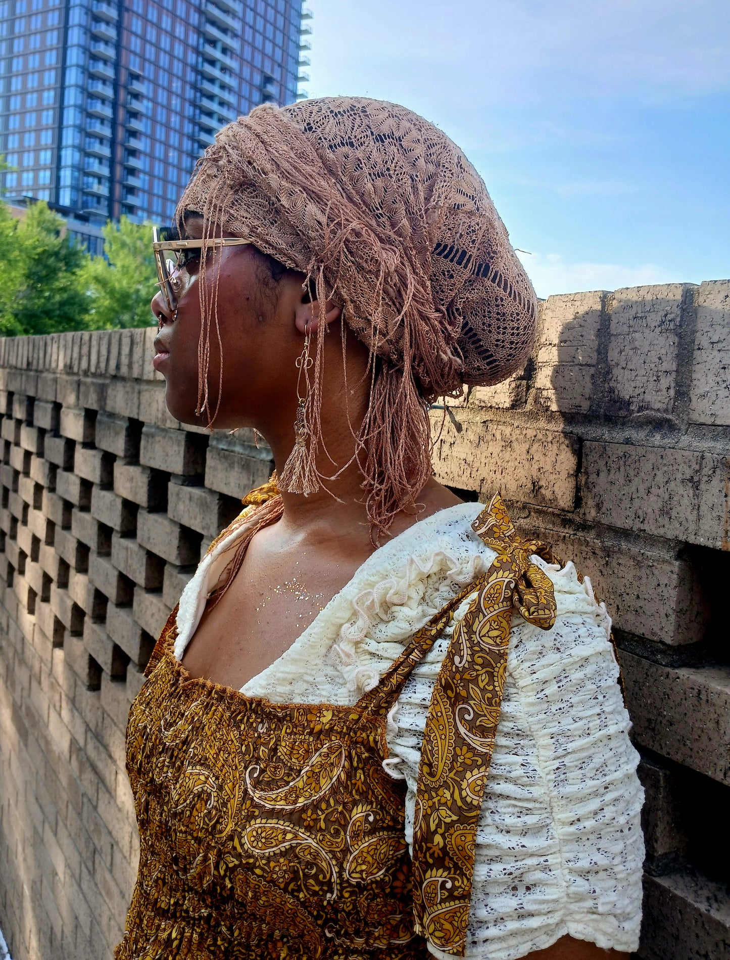 Afro Boho Earrings-Wire & Tassel