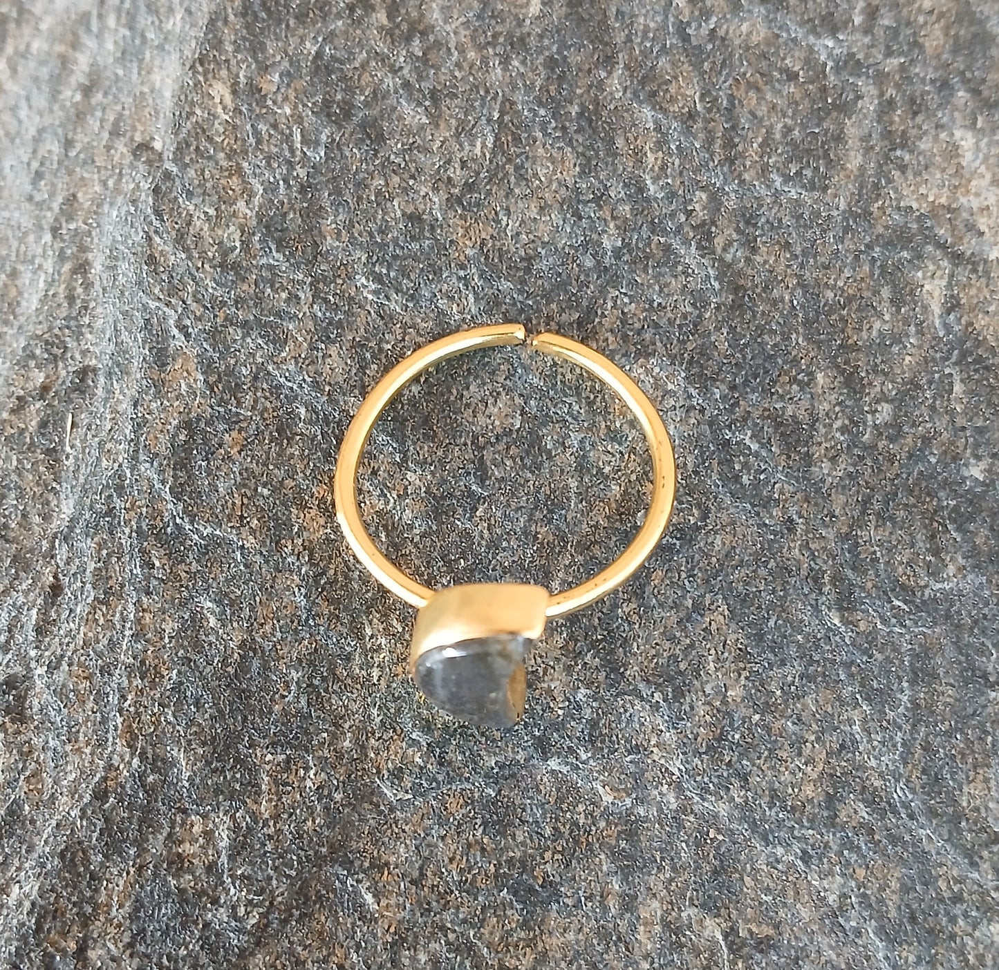 Labradorite Moon Ring