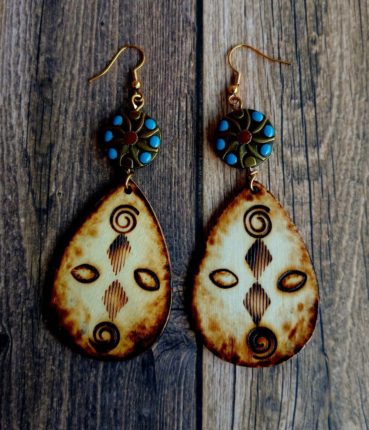 Wooden Earrings-Shapes & Metal