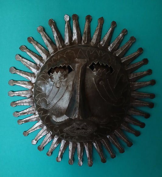 Aztec Sun Metal Drum Wall Art